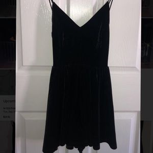 Urban Outfitters Black Velvet Strappy Romper